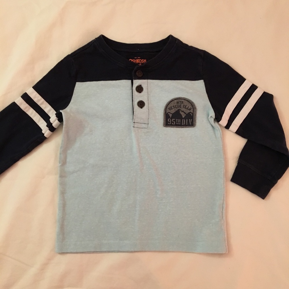 Osh Kosh.  Blue long sleeve shirt.  Size 4